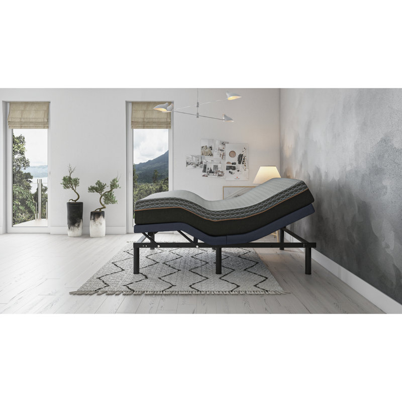 Os2 Queen-Size Adjustable Bed Base - Head & Foot Position , Programmable Memory, 31 Legs, 850 Lbs Capacity, Blue Queen And Modifications, Wireless Remote Control,