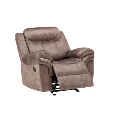 Fauteuil inclinable et oscillant en velours chocolat deux tons Zubaida