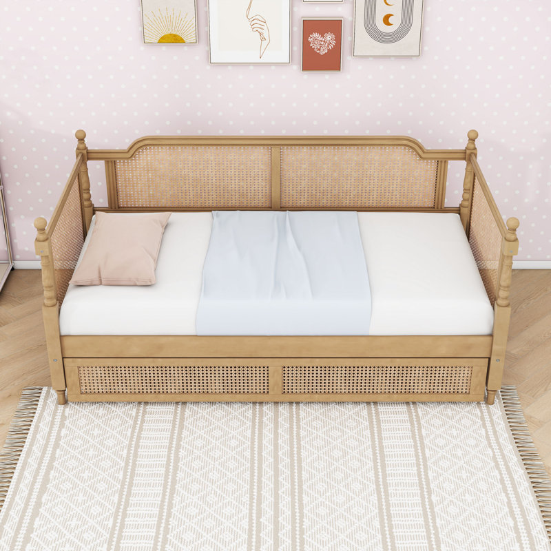 Wood Daybed with Trundle, Twin, Antique White