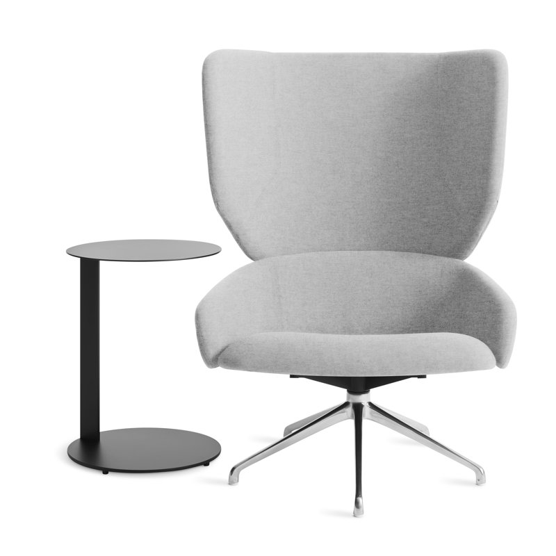 Heads Up Swivel Lounge Chair, Light Gray Wool
