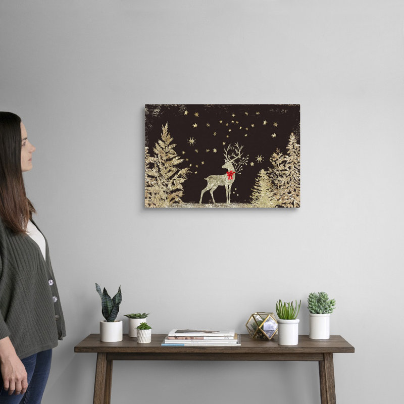 Prancer at Night - Peinture sur toile, Toile tendue, H 16 po x l 24 po x P 1,25 po