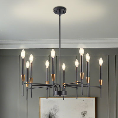 Tomio Light Chandelier Gold Black Candle Chandelier Traditional Chandelier Farmhouse Chandelier Dining Room Chandelier