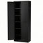 Armoire de cuisine 72 po en métal noir avec portes, organisateur de rangement autoportant robuste avec 5 tablettes réglables, assemblage sans outil pour le garde-manger, cuisine, salle de bain