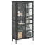 Andreiana Highboard Black Glass and Steel