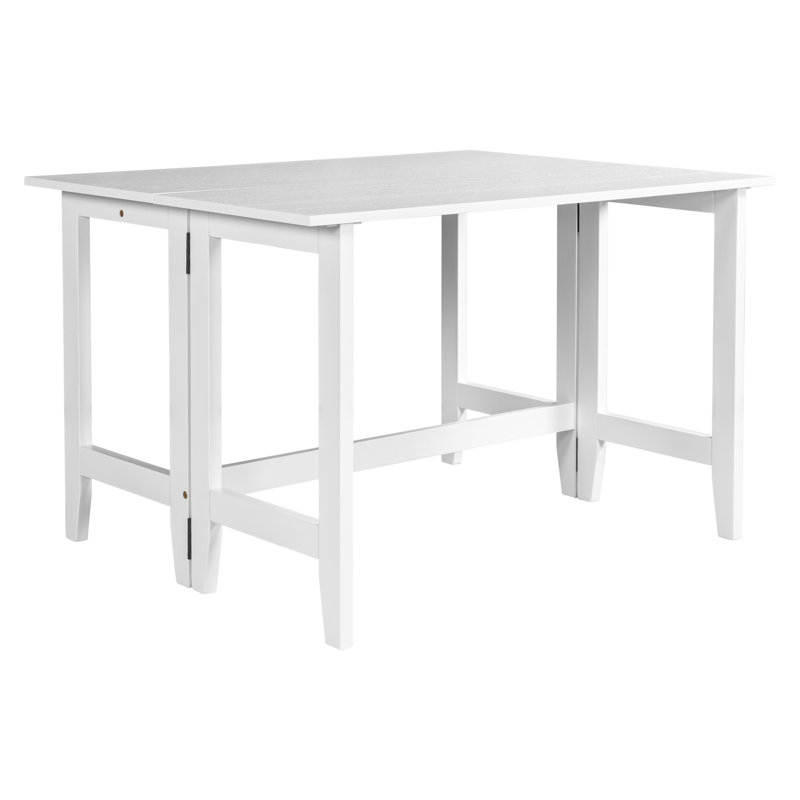 47'' Farmhouse Extendable Dining Table with Drop Leaf, White