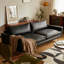 Causeuse-coussin standard en similicuir noir