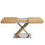 Table de salle à manger carrée pour 6 personnes, extensible, 47,25 po à 63 po, aspect naturel et table en acier, agencement de couleurs, 4 à 6 places, rétractable, robuste et en métal-1745660034