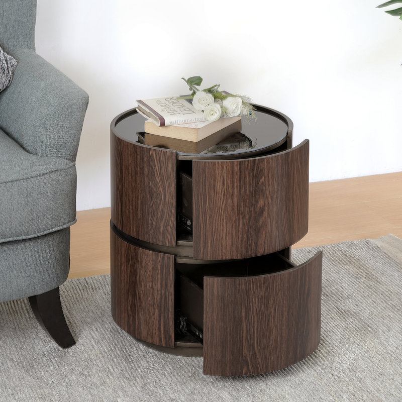 Double-Layer Storage Round Side Table