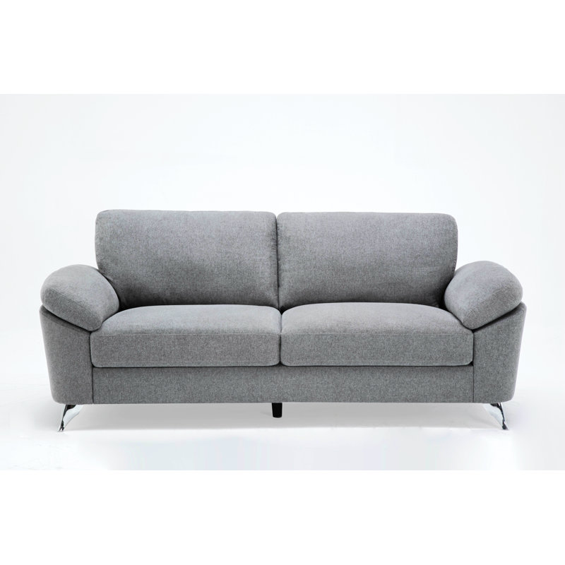 Canapé à accoudoirs coussinés de 83,5 po, Polyester gris foncé