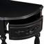 Console noire incurvée de 132 cm (52 ​​po), 4 tiroirs et 1 tablette, idéale pour une entrée. Meuble de rangement spacieux de style rétro.