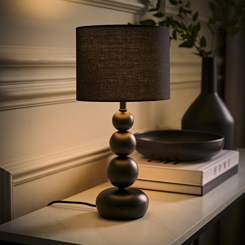 Renado Metal Table Lamp, Black, Black
