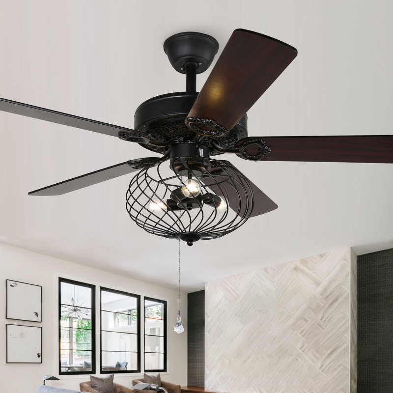 Ventilateur de plafond à DEL 42 po avec télécommande et ensemble d'éclairage inclus Smithville, Noir