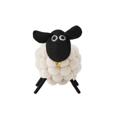 MODWOOL White Wool Sheep Animal Figurine - 3.5 Inch