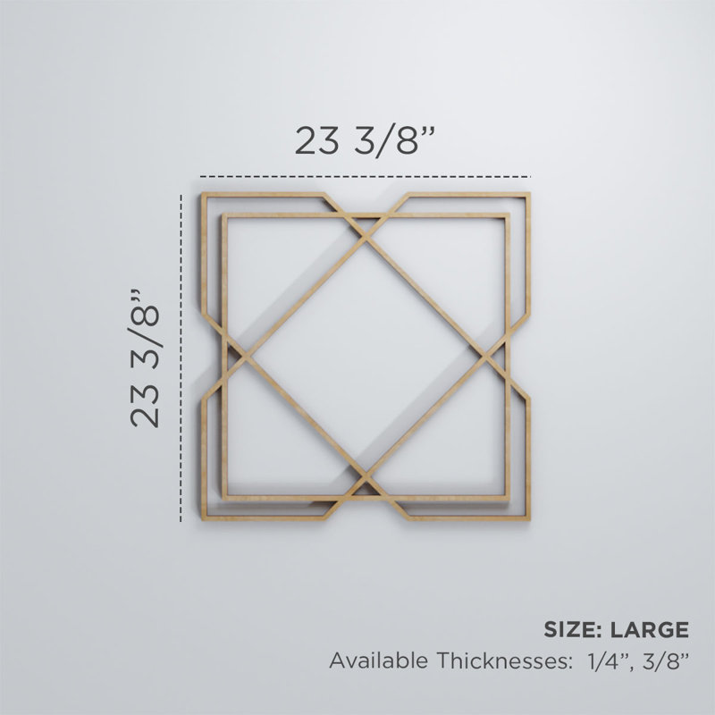 Panneaux muraux décoratifs en bois Kiowa, Hickory, H 23 3/8 po x l 23 3/8 po x P 1/4 po