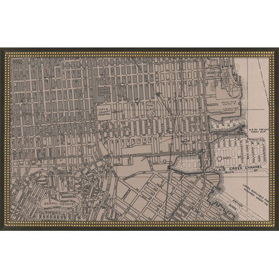 San Francisco Vintage Grid Map I Framed