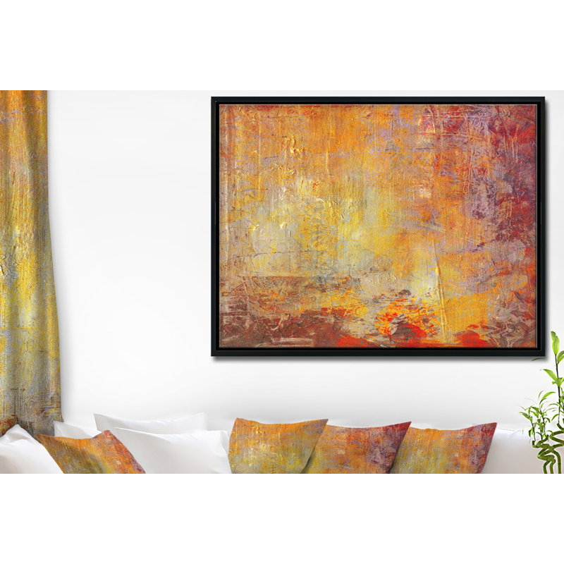« ambient cadre canvas grunge », reproduction de peinture à l’huile sur toile tendue encadrée, H 12 po x l 20 po x P 1 po