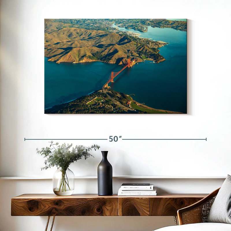 Vue aérienne du Golden Gate Bridge, H 26 po x l 39 po