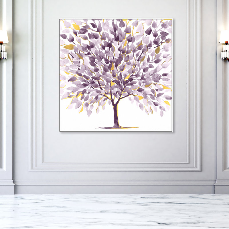 Amethyst Tree Botanicals - impression, H 16 po x l 16 po, Cadre flottant blanc