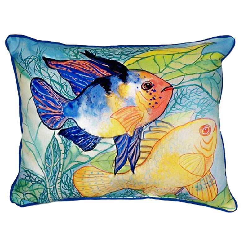 Two Fish Two Fish Outdoor Rectangular Throw Pillow