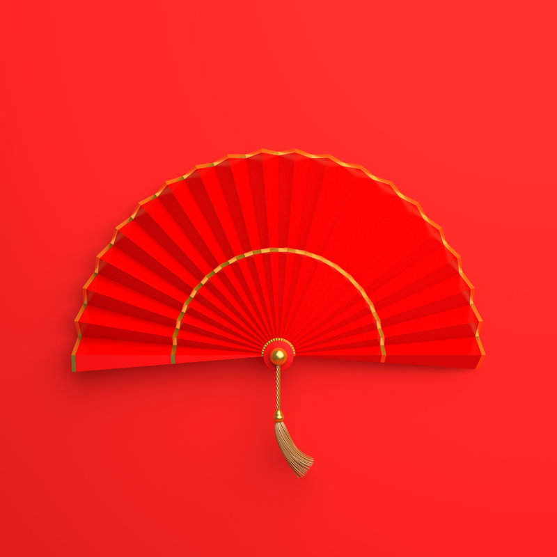 Chinese Paper Fan by Sofirinaja - Wrapped Canvas Print, 51cm H x 51cm W x 3.8cm D