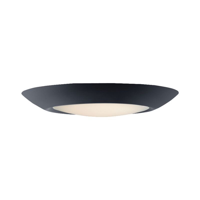 LosPalmos LED Flush Mount, Black, 1.25'' H x  6'' W x 6'' D, 13.5 W