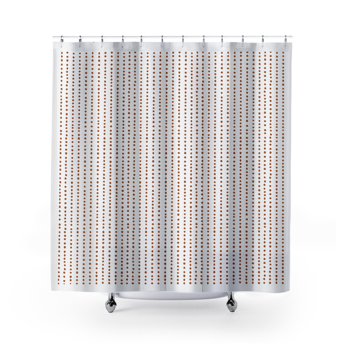 Thora Dots Mid-Century Shower Curtain, Burnt Orange