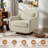 Upholstered Light Sand Chenille Swivel Oversized Lounge Armchair With Pillow And Metal Base (Set of 2)-1364762079