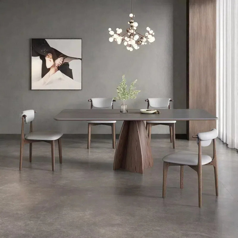 Ensemble de table de salle à manger et chaises Matte Rock, H 29,52 po x L 55,11 po x l 31,49 po