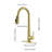 Single Handle Stainless Steel Kitchen Sink Faucet with Pull Down Sprayer