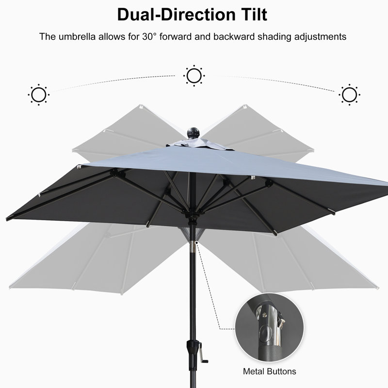 243cm Market Parasol, Light Grey