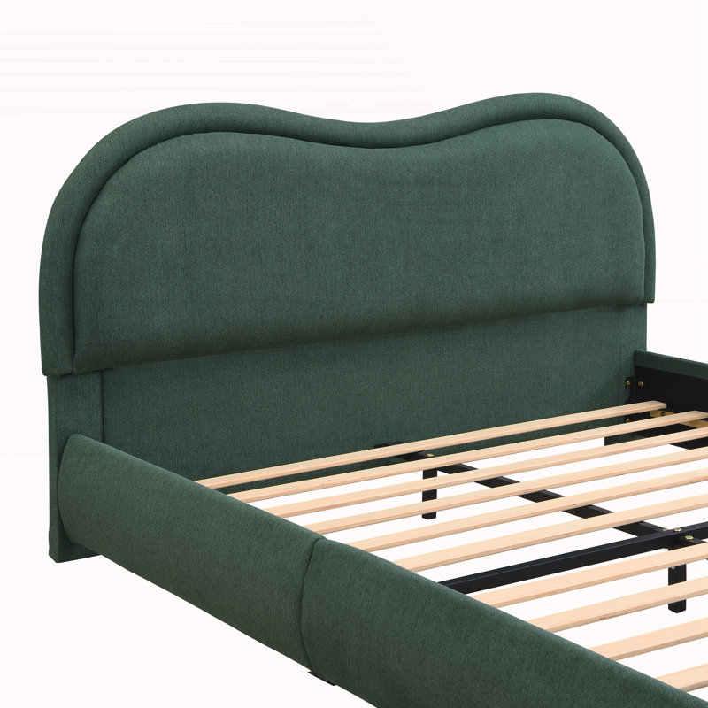 Base de lit tapissier grand format, Grand lit, Vert olive