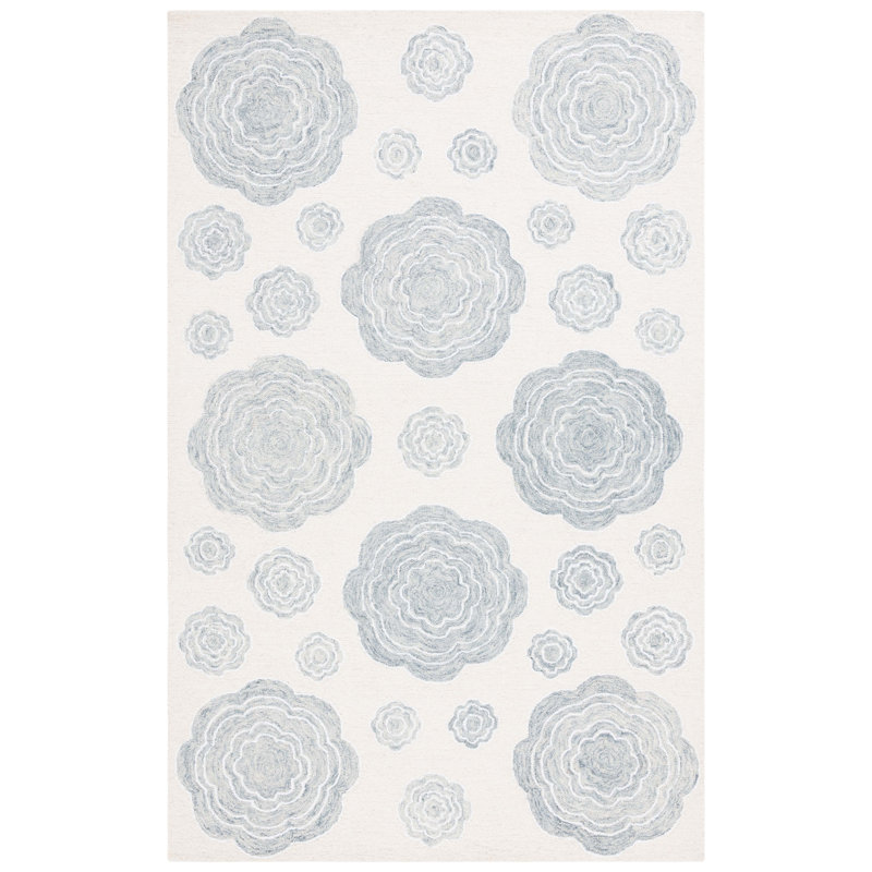 Tapis Jardin Ivoire / gris 756, Rectangle 4 pi x 6 pi