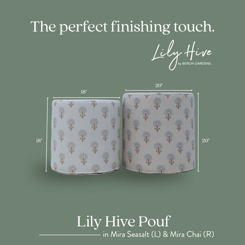 Pouf rond 18 "Lily Gardens, Beige