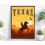 Affiche de voyage de style rétro du Texas, impression rétro sans cadre, art mural maison et bureau-399216803