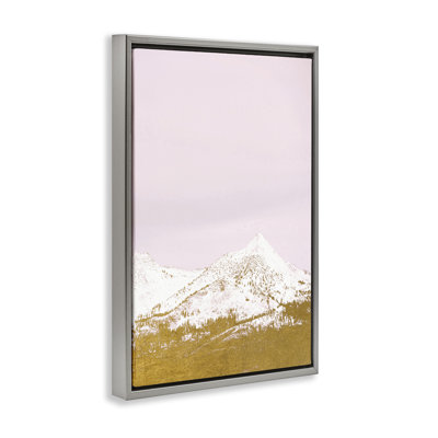 Snowy Mountain sur cadre flottant rose, design par Gemma Bardot