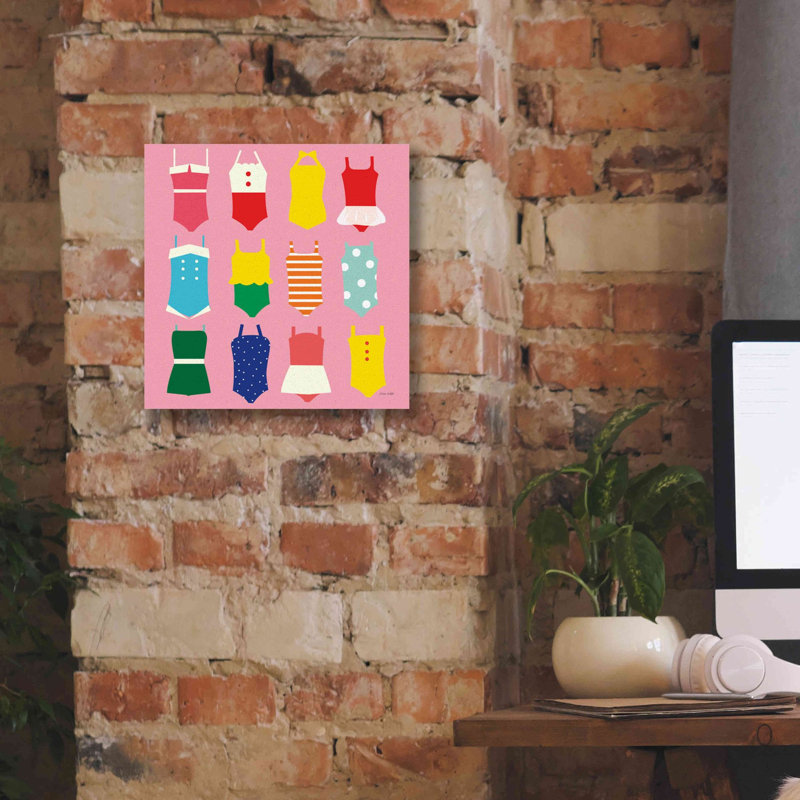 «Bathing Suits Galore» par Ann Kelle Designs, art mural sur toile, H 12 po x l 12 po x P 0,75 po