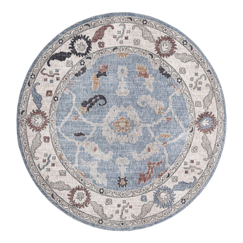 Erica Floral Indoor Rug, Round 7'