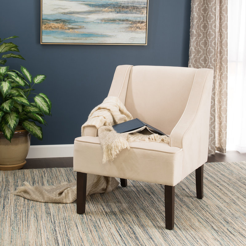 Daryann Swoop Arm Accent Chair, Cream Velvet