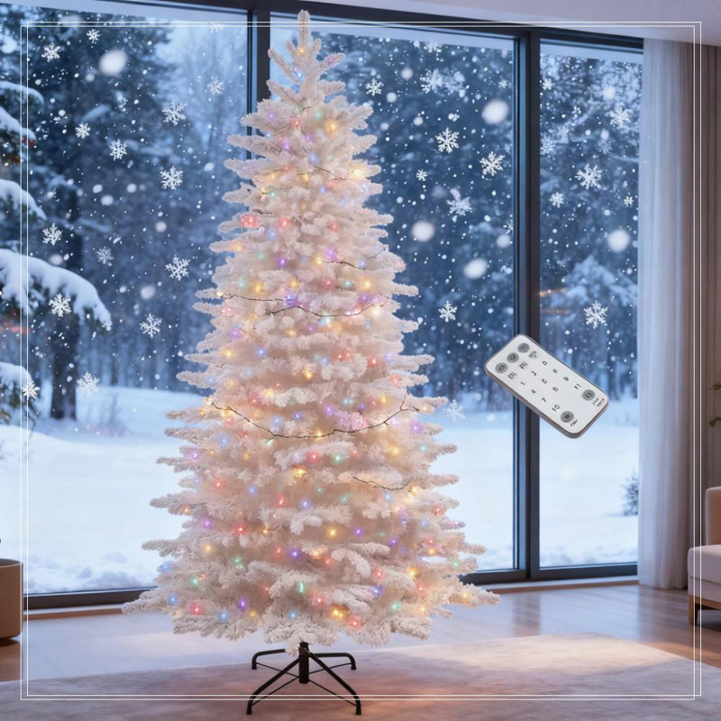 Arbre de Noël artificiel enneigé 7,5 pi, H 7,5 pi