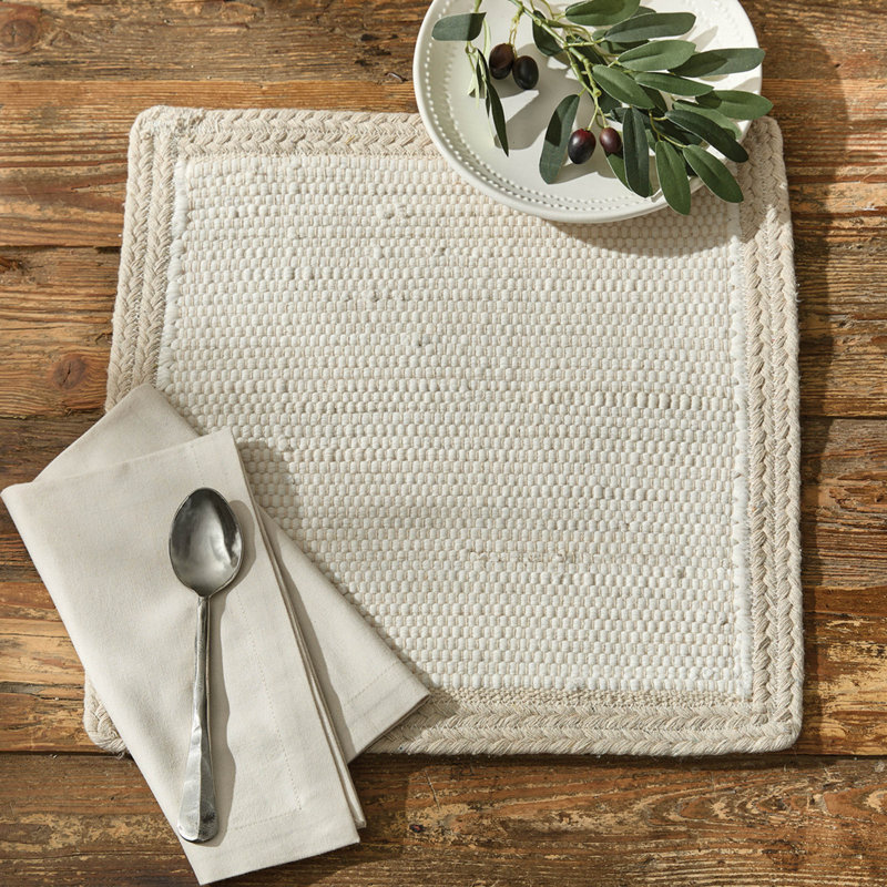 Ensemble de 4 napperons Gracie Oaks Pebble Dune, Beige