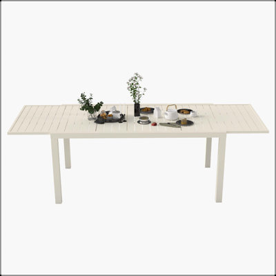 97.2"L Extendable Aluminum Outdoor Dining Table