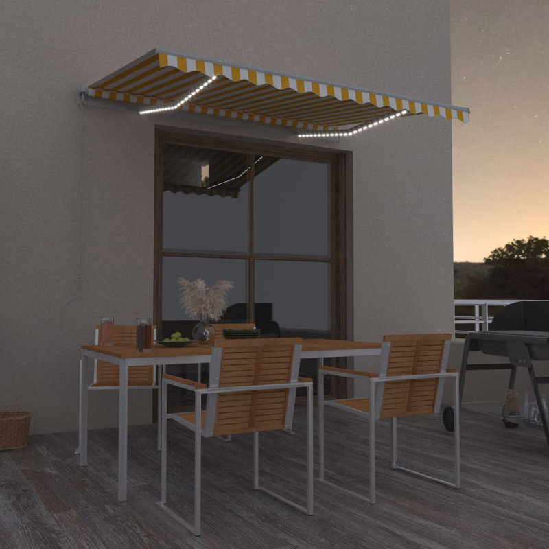 Nuran Manual Retractable Patio Awning, Yellow