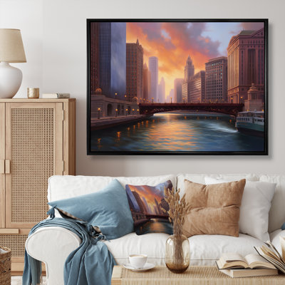 Chicago City Scene I, reproduction d'art sur toile