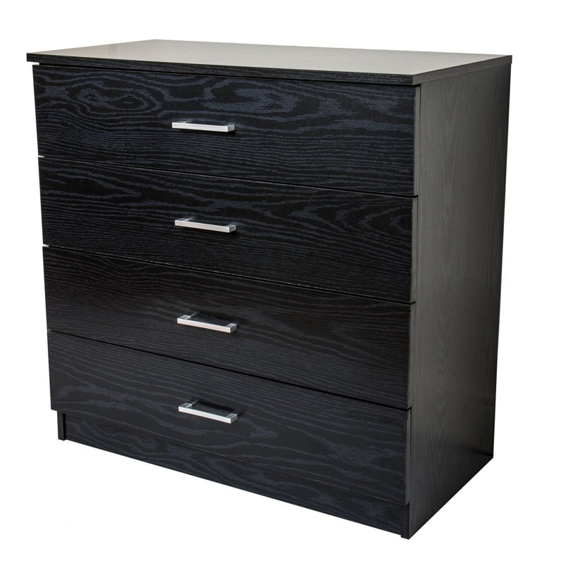 4 Drawer 75 cm W Chest Dresser, Black