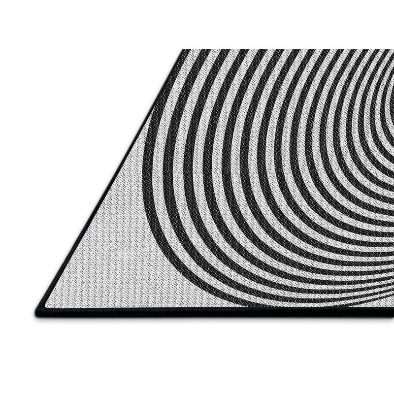 Tapis noir/blanc à motifs, Rectangle 5 pi x 7 pi