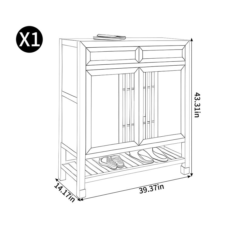 Nouvelle armoire à chaussures de rangement multicouche de style chinois