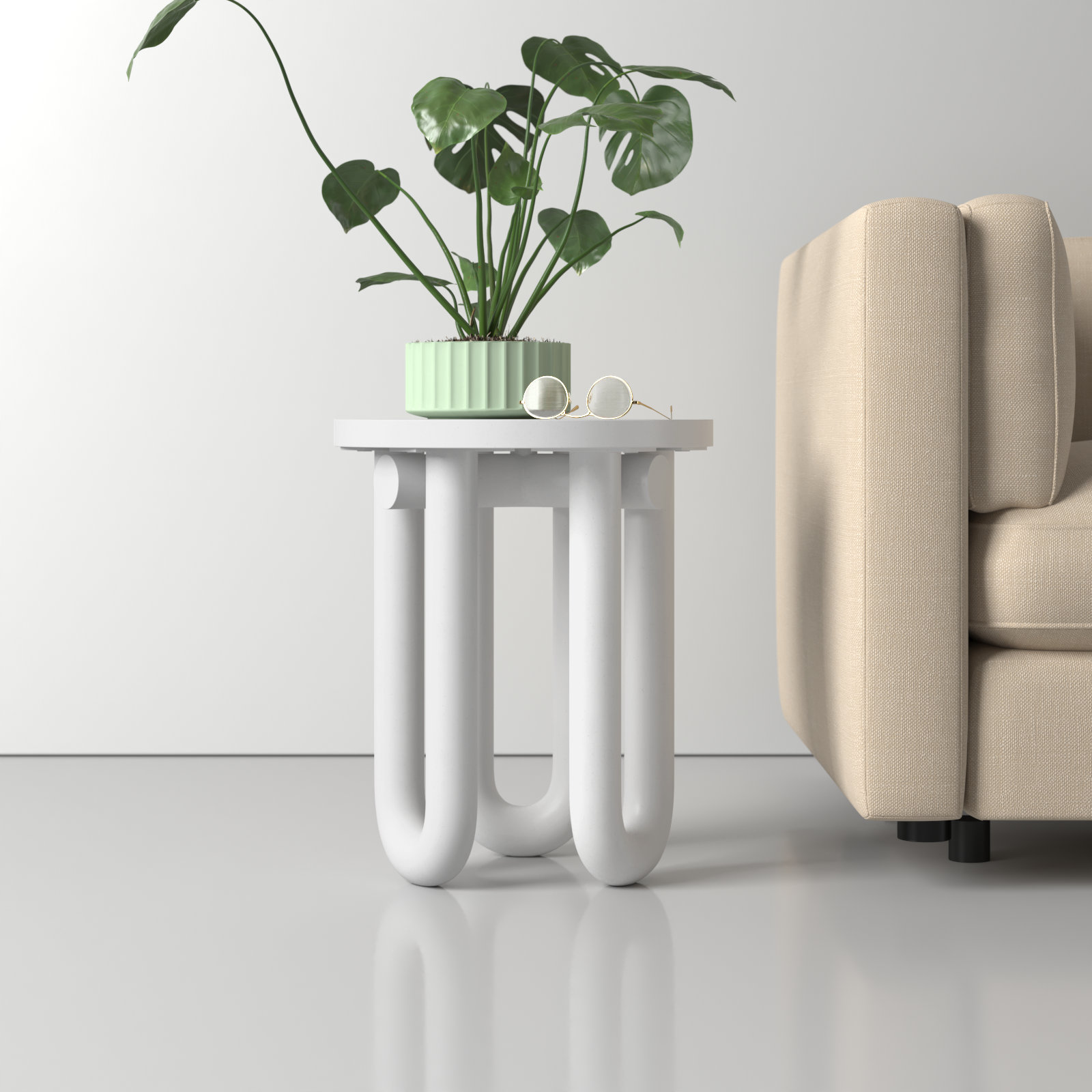 Tildy Concrete 3 Legs End Table