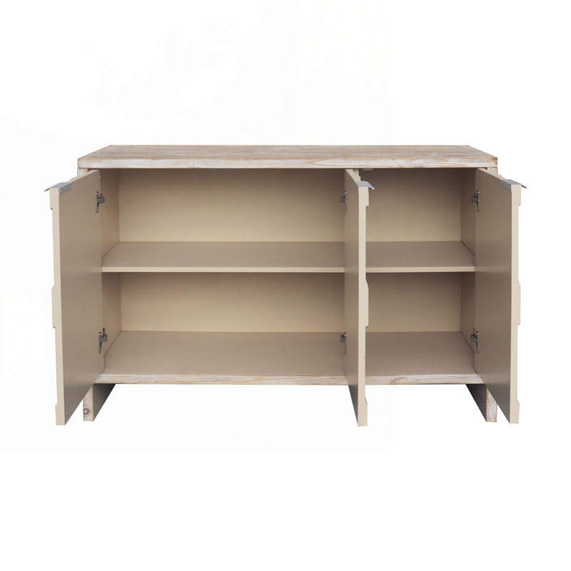 Console en bois avec 3 poignées de porte en métal de style moderne, armoire en bois