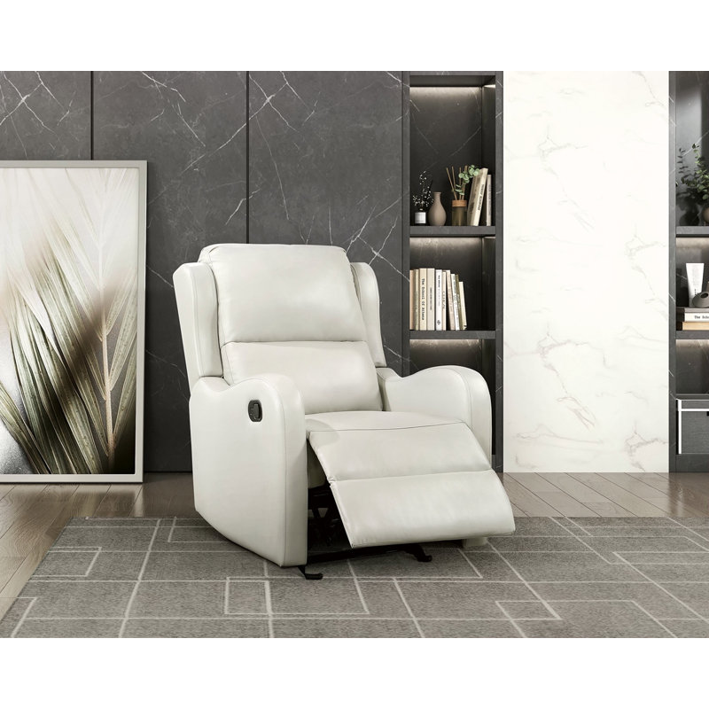 Fauteuil oscillant en similicuir et fauteuil inclinable 1 pièce, Blanc