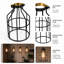 Ensemble de 4 protège-lampes industriels en métal - cage suspendue tambour vintage pour décor de maison de campagne et de loft-1218717614-1218717615
